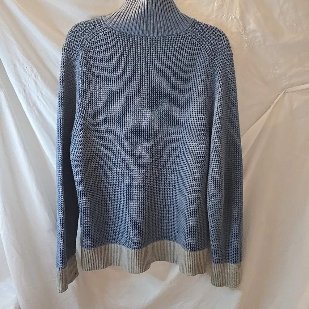 Patagonia‎ Ponderosa Pine Sweater Waffle Knit 1/4 Zip • Women's Size Large Blue - Picture 11 of 15
